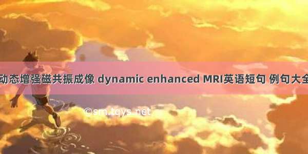 动态增强磁共振成像 dynamic enhanced MRI英语短句 例句大全