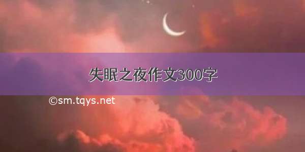 失眠之夜作文300字