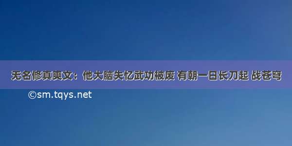 无名修真爽文：他大脑失忆武功被废 有朝一日长刀起 战苍穹