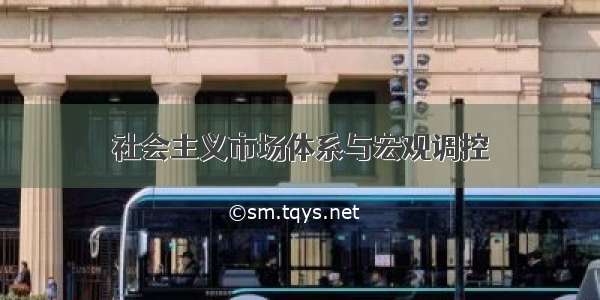 社会主义市场体系与宏观调控