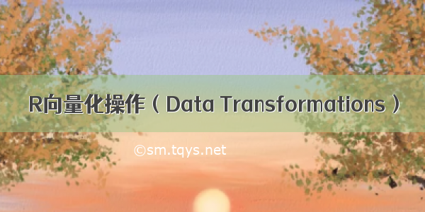 R向量化操作（Data Transformations）