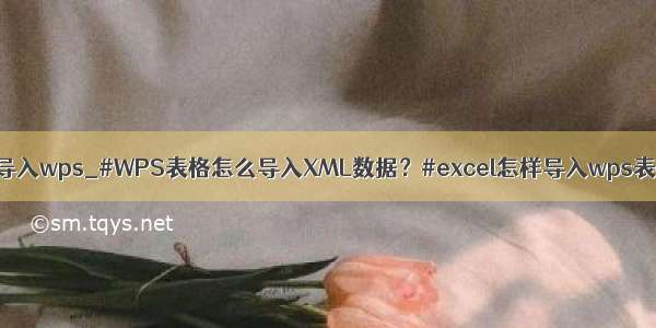 xml文件导入wps_#WPS表格怎么导入XML数据？#excel怎样导入wps表格数据