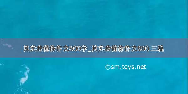 其实我懂你作文800字_其实我懂你作文800 三篇