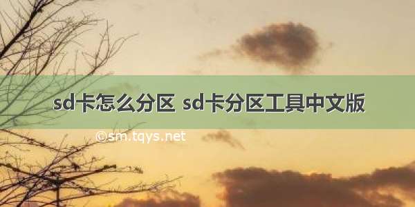 sd卡怎么分区 sd卡分区工具中文版