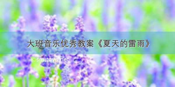 大班音乐优秀教案《夏天的雷雨》