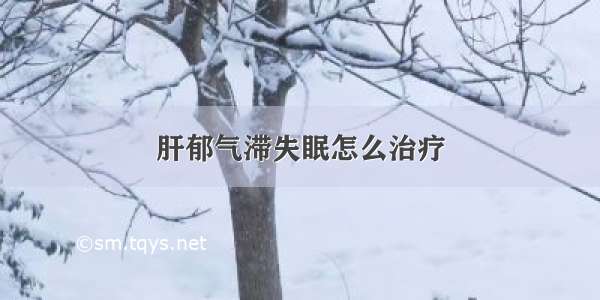 肝郁气滞失眠怎么治疗