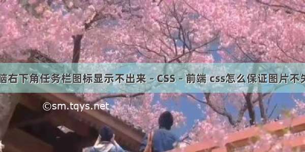 电脑右下角任务栏图标显示不出来 – CSS – 前端 css怎么保证图片不失帧