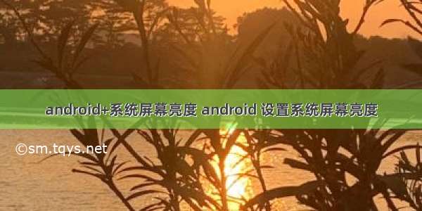 android+系统屏幕亮度 android 设置系统屏幕亮度