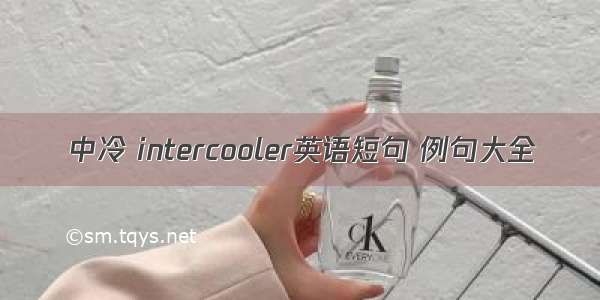 中冷 intercooler英语短句 例句大全