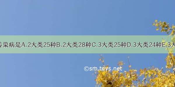 我国规定管理的传染病是A.2大类25种B.2大类28种C.3大类25种D.3大类24种E.3大类35种ABCDE