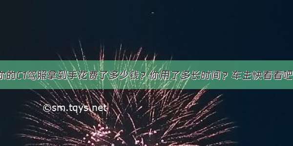 你的C1驾照拿到手花费了多少钱？你用了多长时间？车主快看看吧！