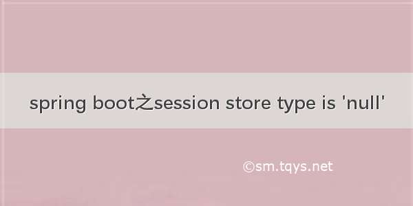 spring boot之session store type is 'null'