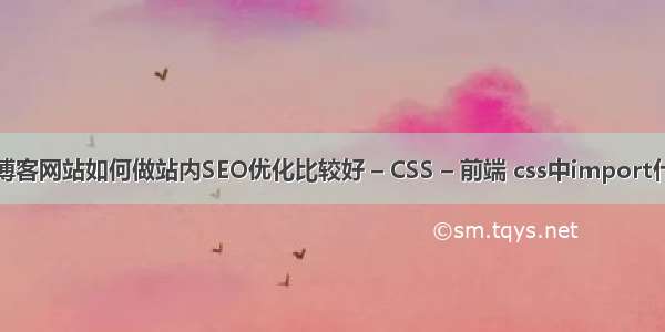 独立的博客网站如何做站内SEO优化比较好 – CSS – 前端 css中import什么意思