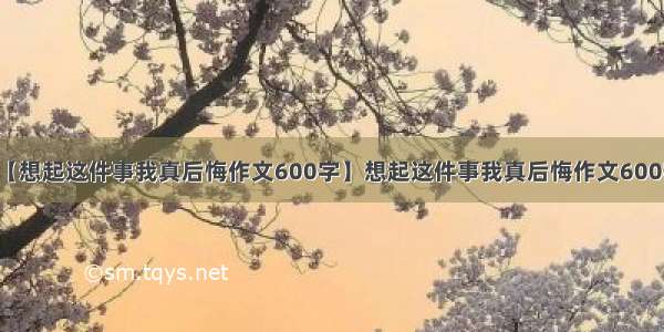 【想起这件事我真后悔作文600字】想起这件事我真后悔作文600字