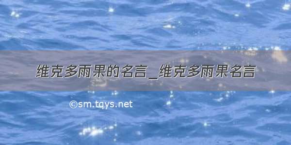 维克多雨果的名言_维克多雨果名言