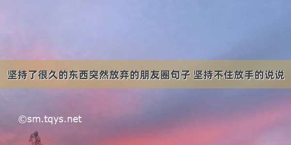 坚持了很久的东西突然放弃的朋友圈句子 坚持不住放手的说说