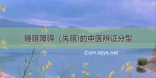 睡眠障碍（失眠)的中医辨证分型