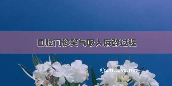 口腔门诊笑气吸入麻醉过程