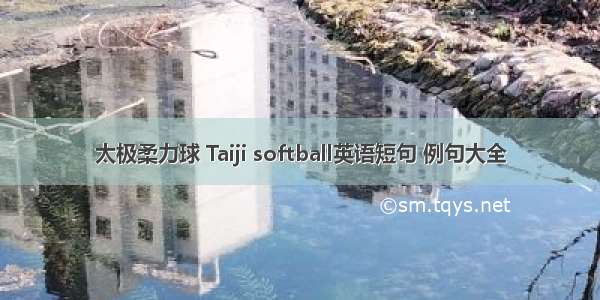 太极柔力球 Taiji softball英语短句 例句大全