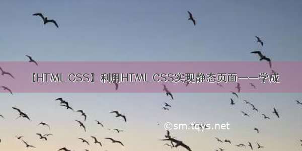 【HTML CSS】利用HTML CSS实现静态页面——学成