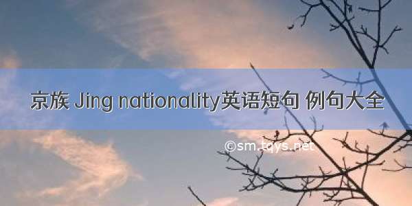 京族 Jing nationality英语短句 例句大全