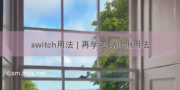 switch用法 | 再学习switch用法