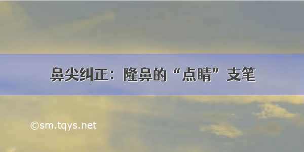 鼻尖纠正：隆鼻的“点睛”支笔