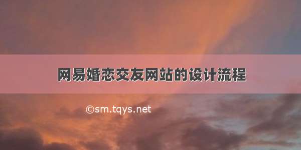 网易婚恋交友网站的设计流程