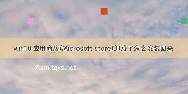 win10 应用商店(Microsoft store)卸载了怎么安装回来