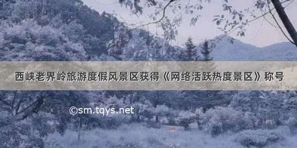 西峡老界岭旅游度假风景区获得《网络活跃热度景区》称号