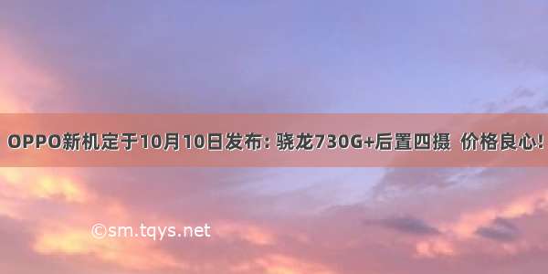 OPPO新机定于10月10日发布: 骁龙730G+后置四摄  价格良心!