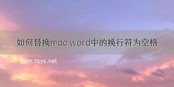 如何替换mac word中的换行符为空格