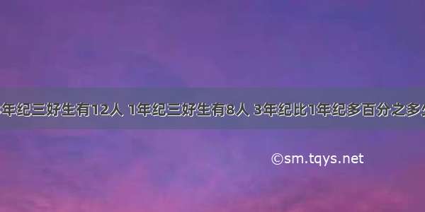 3年纪三好生有12人 1年纪三好生有8人 3年纪比1年纪多百分之多少