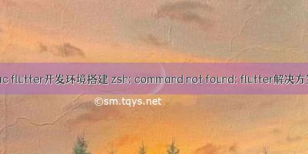 mac flutter开发环境搭建 zsh: command not found: flutter解决方案