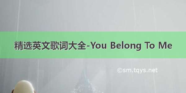 精选英文歌词大全-You Belong To Me
