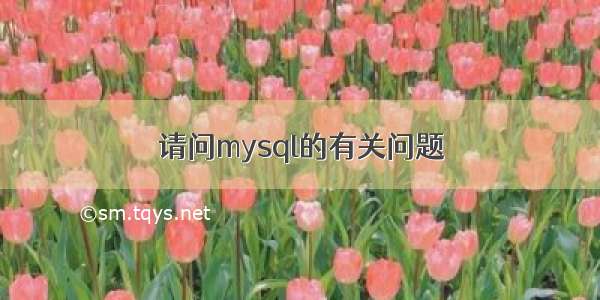 请问mysql的有关问题