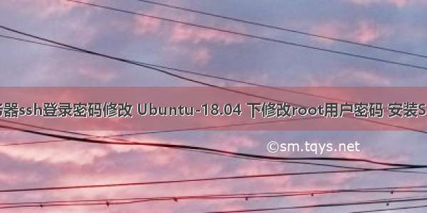 ubuntu服务器ssh登录密码修改 Ubuntu-18.04 下修改root用户密码 安装SSH服务 允许