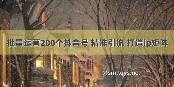 批量运营200个抖音号 精准引流 打造ip矩阵