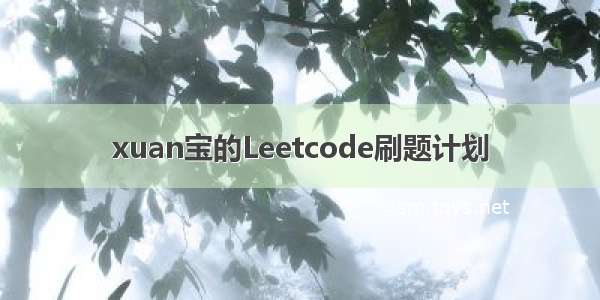 xuan宝的Leetcode刷题计划