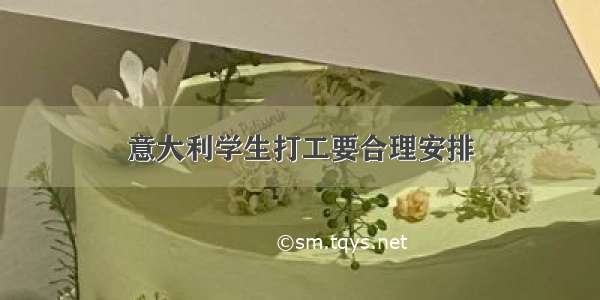 意大利学生打工要合理安排