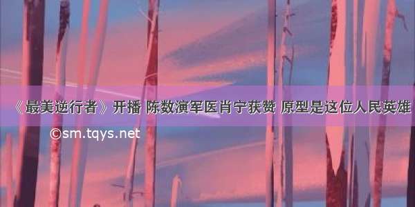 《最美逆行者》开播 陈数演军医肖宁获赞 原型是这位人民英雄