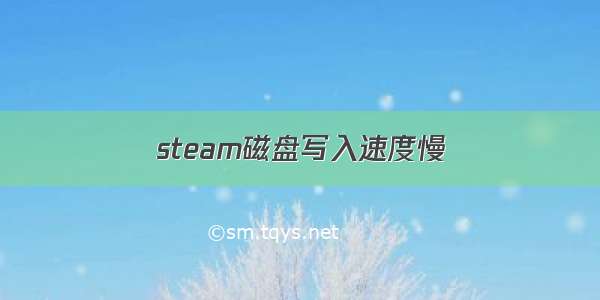 steam磁盘写入速度慢