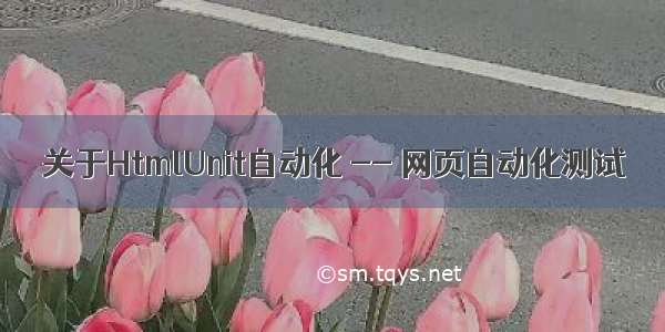 关于HtmlUnit自动化 -- 网页自动化测试