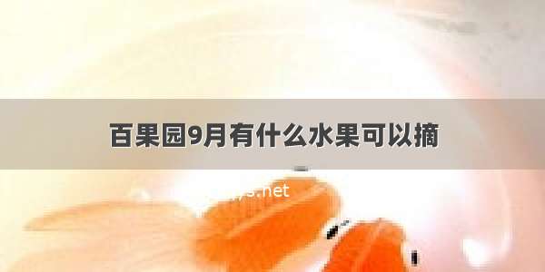 百果园9月有什么水果可以摘