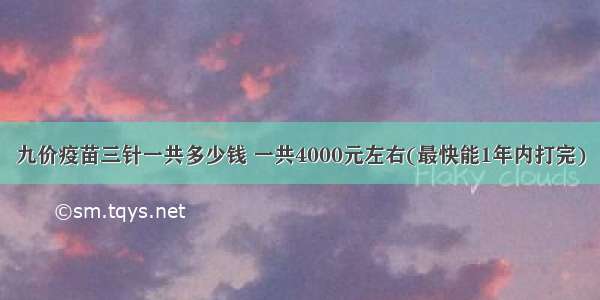 九价疫苗三针一共多少钱 一共4000元左右(最快能1年内打完)