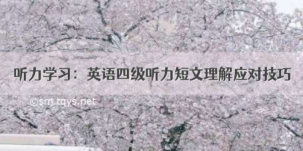 听力学习：英语四级听力短文理解应对技巧