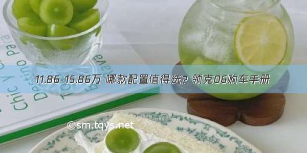 11.86-15.86万 哪款配置值得选？领克06购车手册