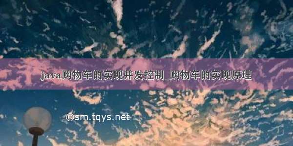 java购物车的实现并发控制_购物车的实现原理