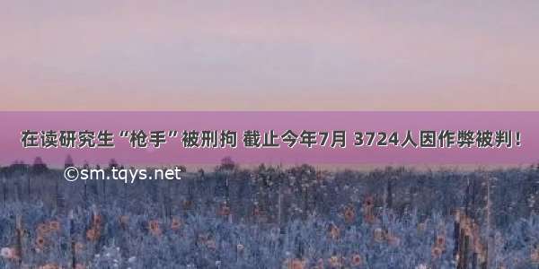 在读研究生“枪手”被刑拘 截止今年7月 3724人因作弊被判！