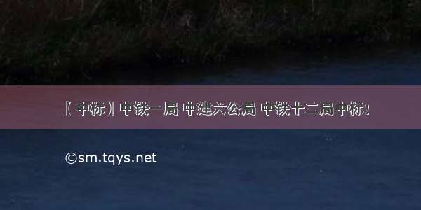 【中标】中铁一局 中建六公局 中铁十二局中标！